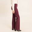 Pantalon coupe bootcut &agrave; pont prune femme