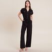 Combinaison pantalon ceinturée noir femme