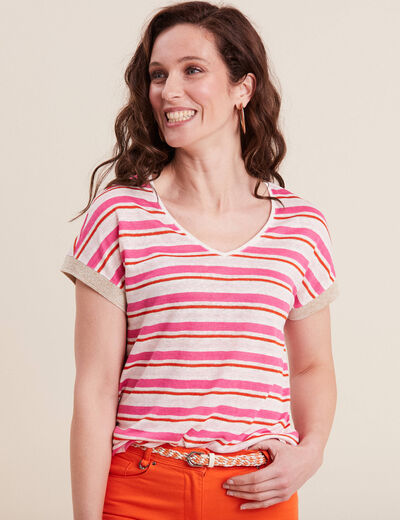 T-shirt manches courtes orange femme