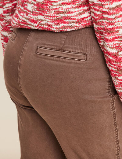 Pantalon large ceinturé 7/8ème bordeaux femme