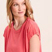 T-shirt droit col rond manches courtes rouge femme