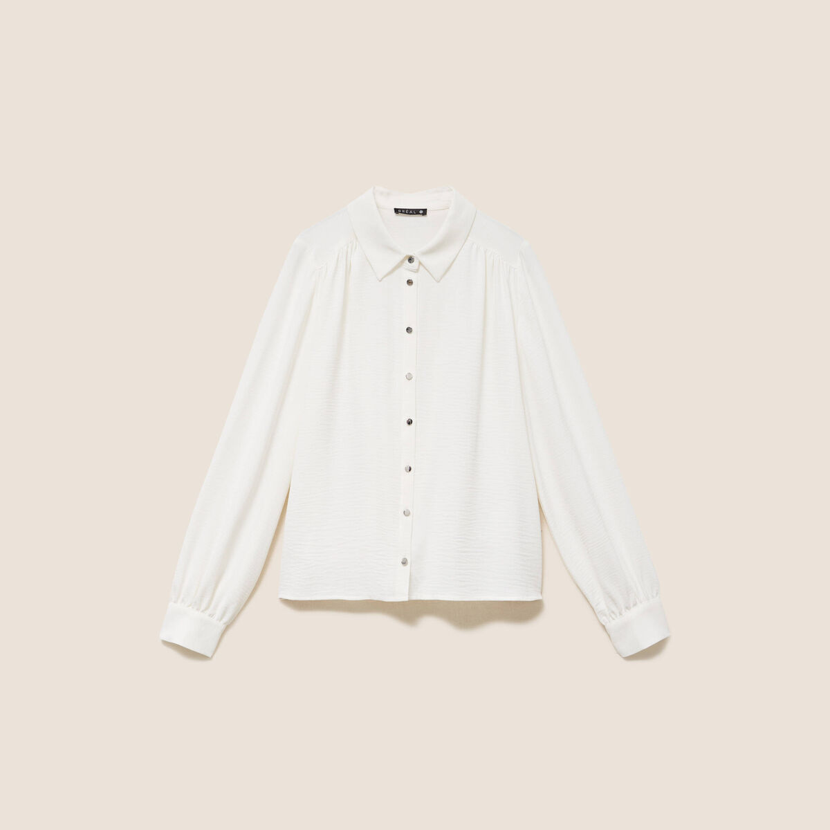 Chemise fluide manches longues ecru femme
