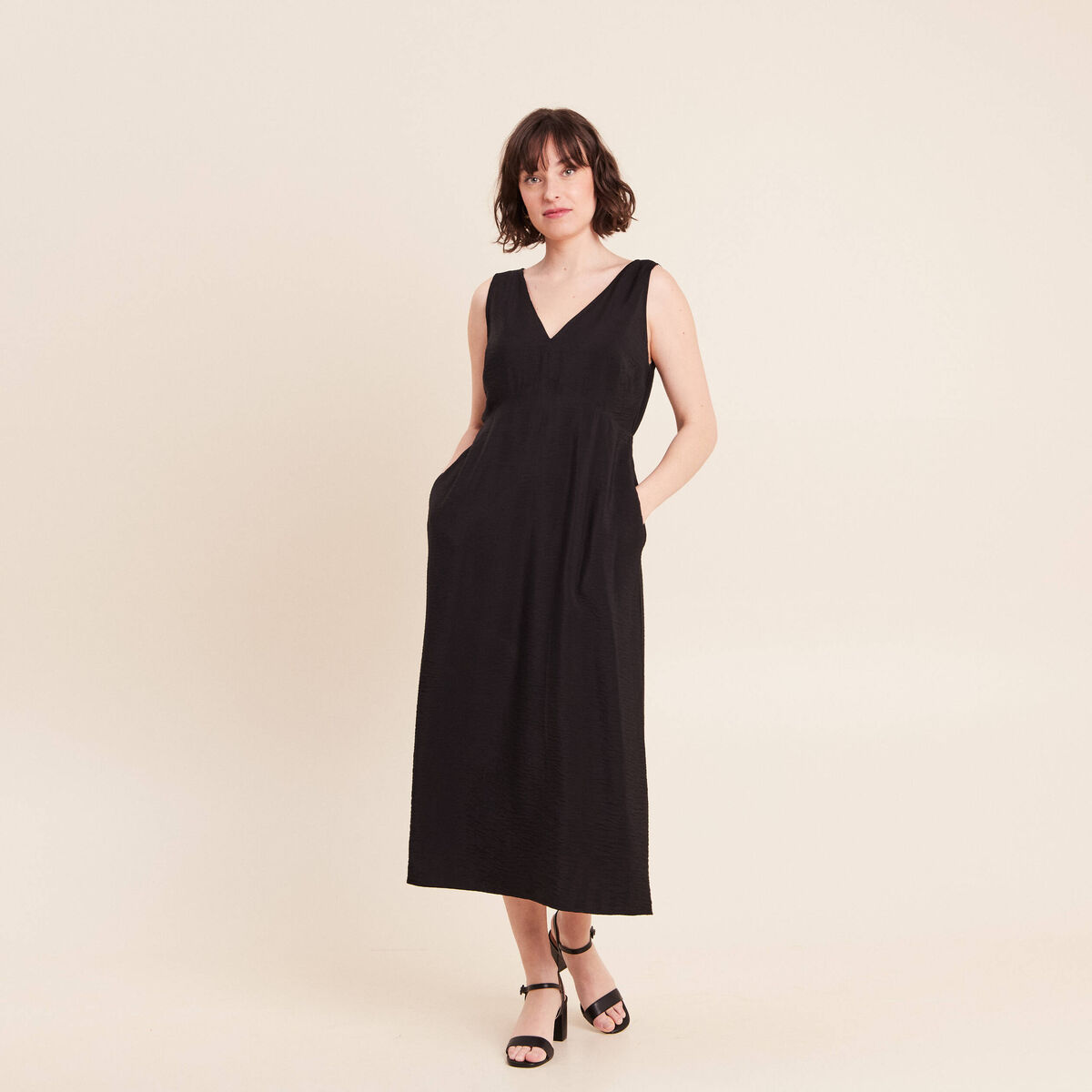 Robe longue r&eacute;versible et amovible noir femme