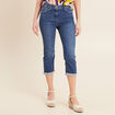 Pantacourt magique L'Unique ajust&eacute; denim double stone femme