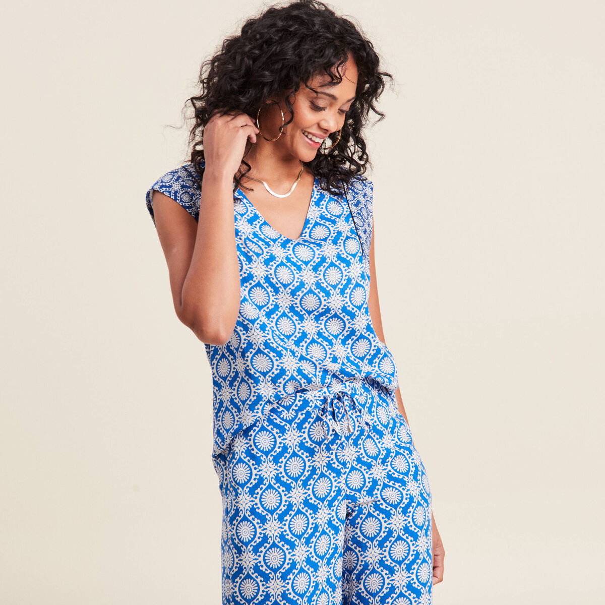 Débardeur sans manches bleu femme