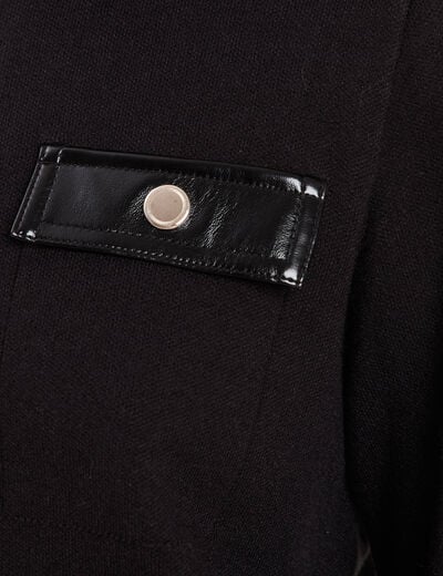 Gilet zippé manches longues noir femme