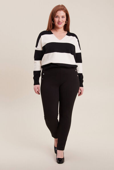 Pantalon tregging taille basculée noir femme