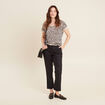 Pantalon flou ceinturé noir femme