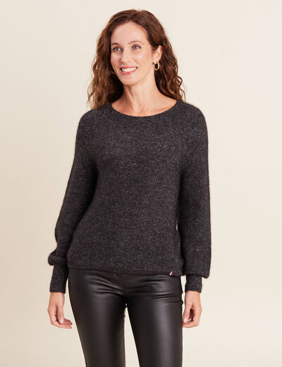 Pull confectionné en France gris foncé femme