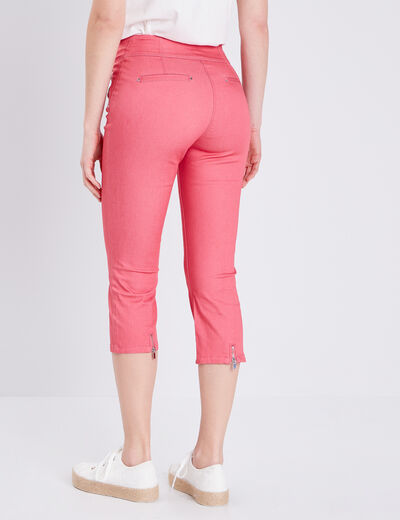 Pantacourt ajusté vieux rose femme
