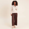 Pull droit manches longues beige femme