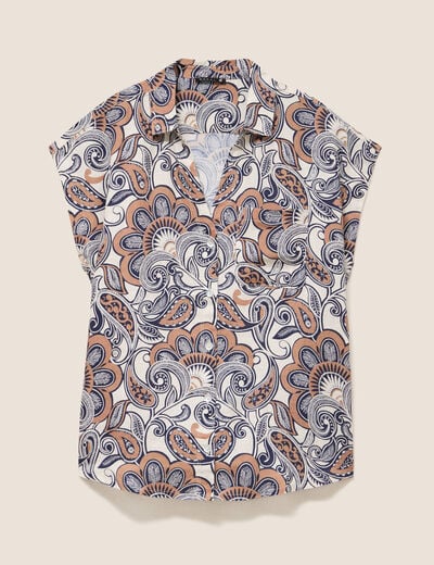 Chemise sans manches marron femme