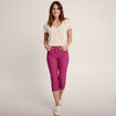 Pantacourt droit taille standard rose fushia femme