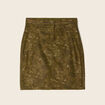 Jupe droite r&eacute;versible couleur bronze femme