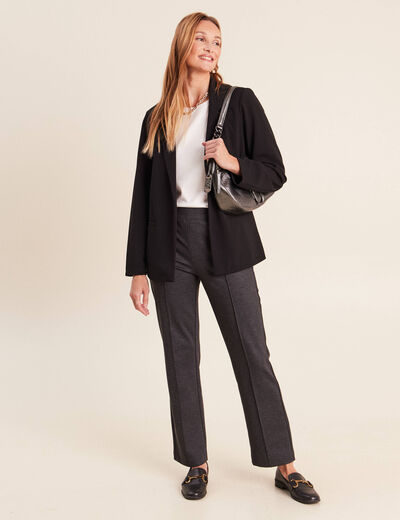 Pantalon vichy taille standard gris anthracite femme