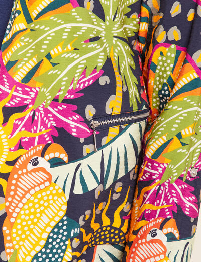 Veste courte col châle multicolore femme