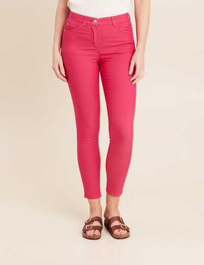 Pantalon léger taille standard 7/8ème rose fushia femme