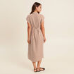 Robe droite fluide col chemise blanc femme