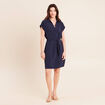 Robe droite courte manches courtes bleu marine femme
