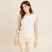 Pull sans manches ecru femme