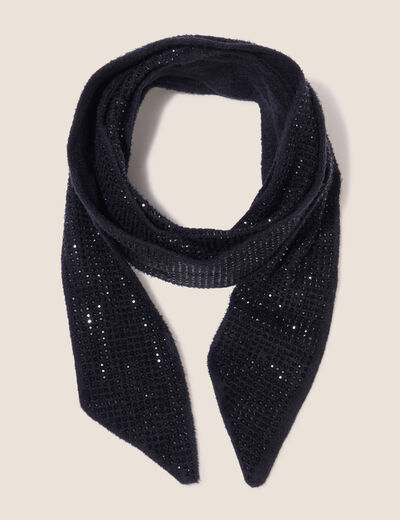 &Eacute;tole fluide avec strass noir femme