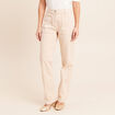 Pantalon coupe mom long ivoire femme