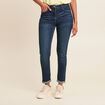 Jeans ajusté taille standard 7/8ème denim brut femme