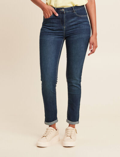 Jeans ajusté taille standard 7/8ème denim brut femme