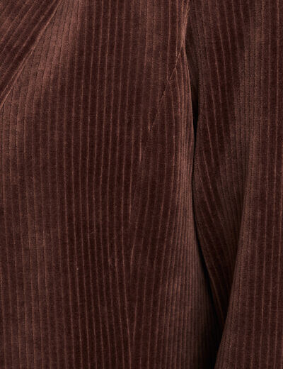 Veste tailleur velours marron femme