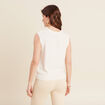 Pull sans manches ecru femme
