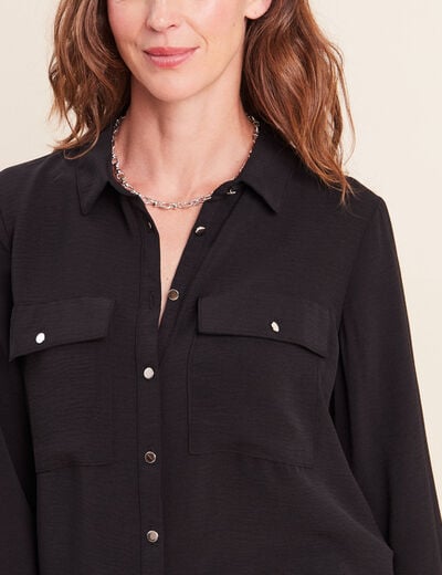 Chemise manches longues noir femme