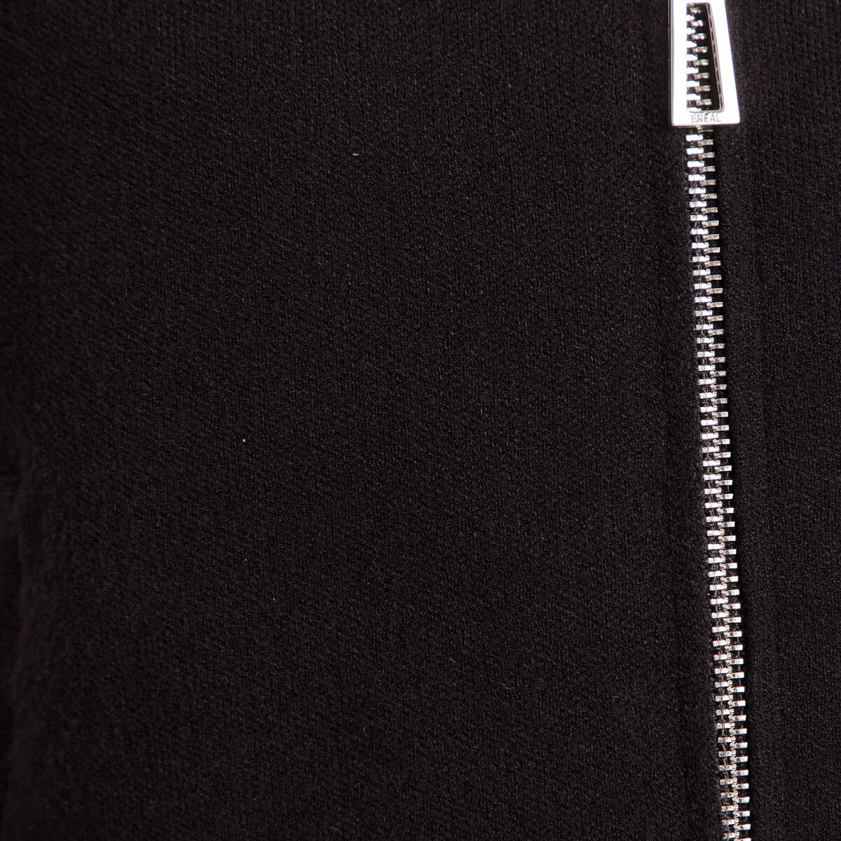 Gilet droit mi-long &agrave; capuche noir femme