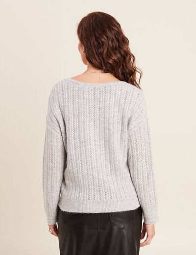 Gilet manches longues 2-en-1 gris clair femme