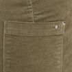Pantalon bootcut taille haute velours vert kaki femme