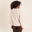 Pull droit manches longues beige femme