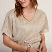 T-shirt manches courtes beige femme
