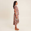 Robe longue évasée fluide rose femme