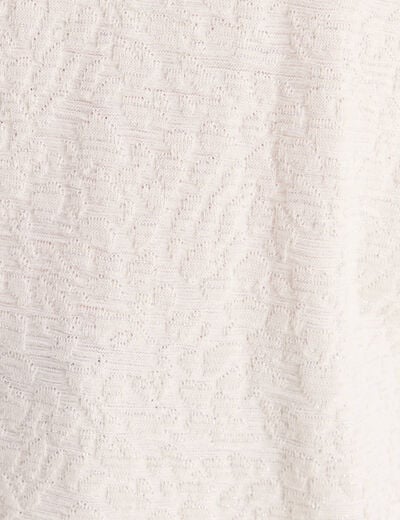 Blouse col rond manches longues ivoire femme
