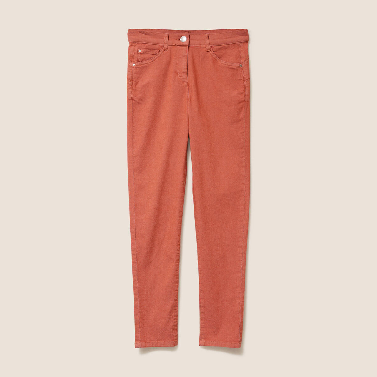Pantalon léger taille standard 7/8ème vieux rose femme