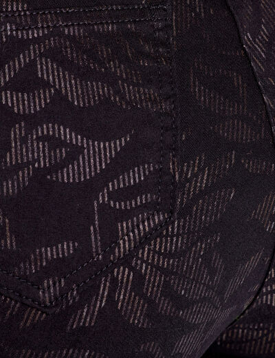 Pantalon ajusté denim noir femme