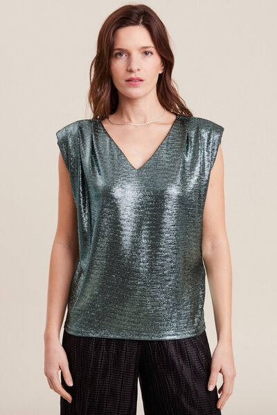 T-shirt sans manches vert pastel femme