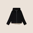 Veste manches longues capuche amovible noir femme