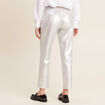 Pantalon jogging métallisé gris argent femme