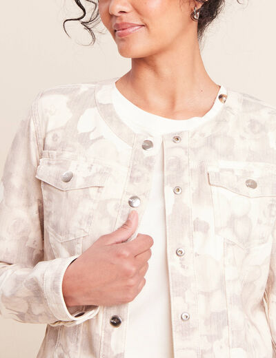 Veste cintr&eacute;e r&eacute;versible manches longues blanc femme
