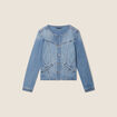 Veste boutonnée denim double stone femme