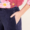 Pantalon en velours bleu marine femme