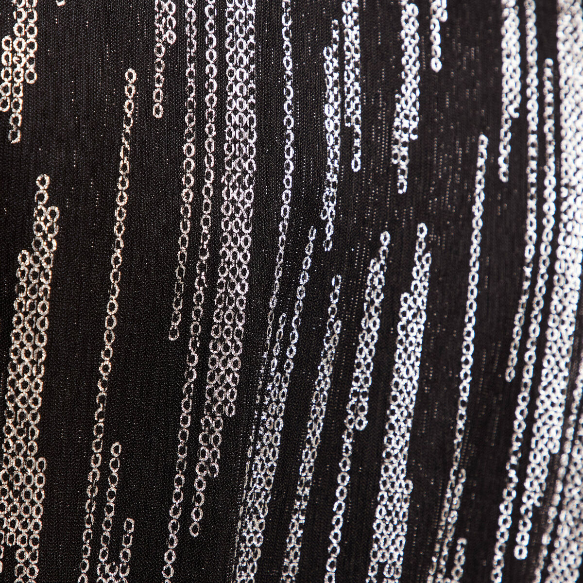 Robe argentée à sequins évasée noir femme