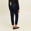 Pantalon coupe mom en velours bleu femme