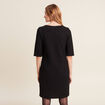 Robe droite manches 3/4 noir femme