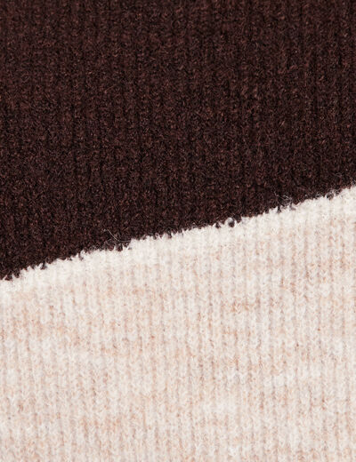 Pull col rond manches longues creme femme